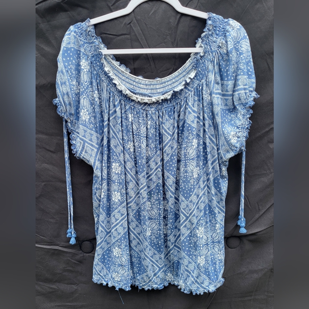 American Rag Blue/White Print 3X